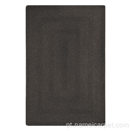Black Color Natural de lã tapetes e carpete trançados